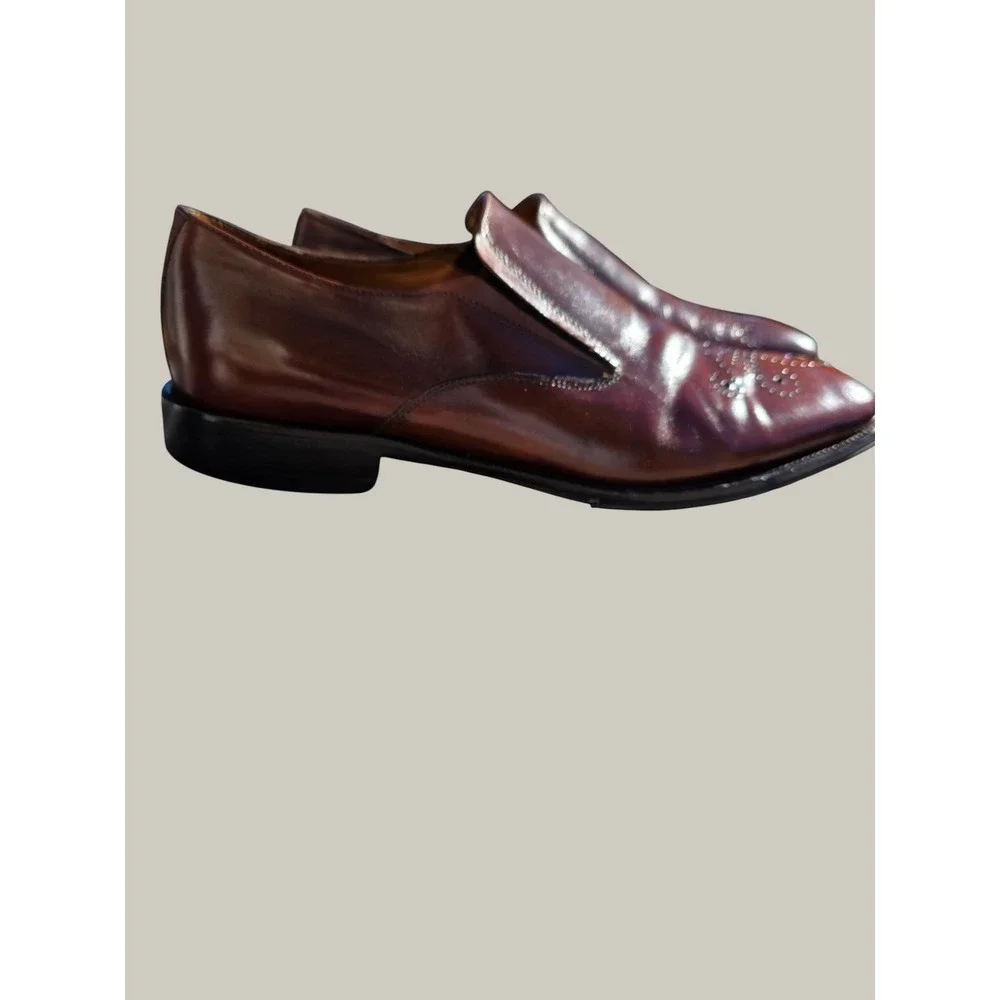 Johnston & Murphy‎ Handcrafted in Italy Mens 10M Brown Medallion Toe Loafers